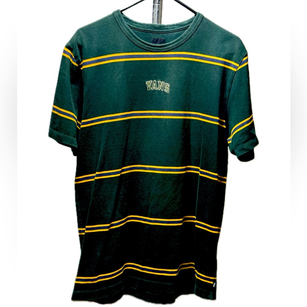 Vans Heavyweight Large Green & Mustard Stripes Large Great pre-owned condition